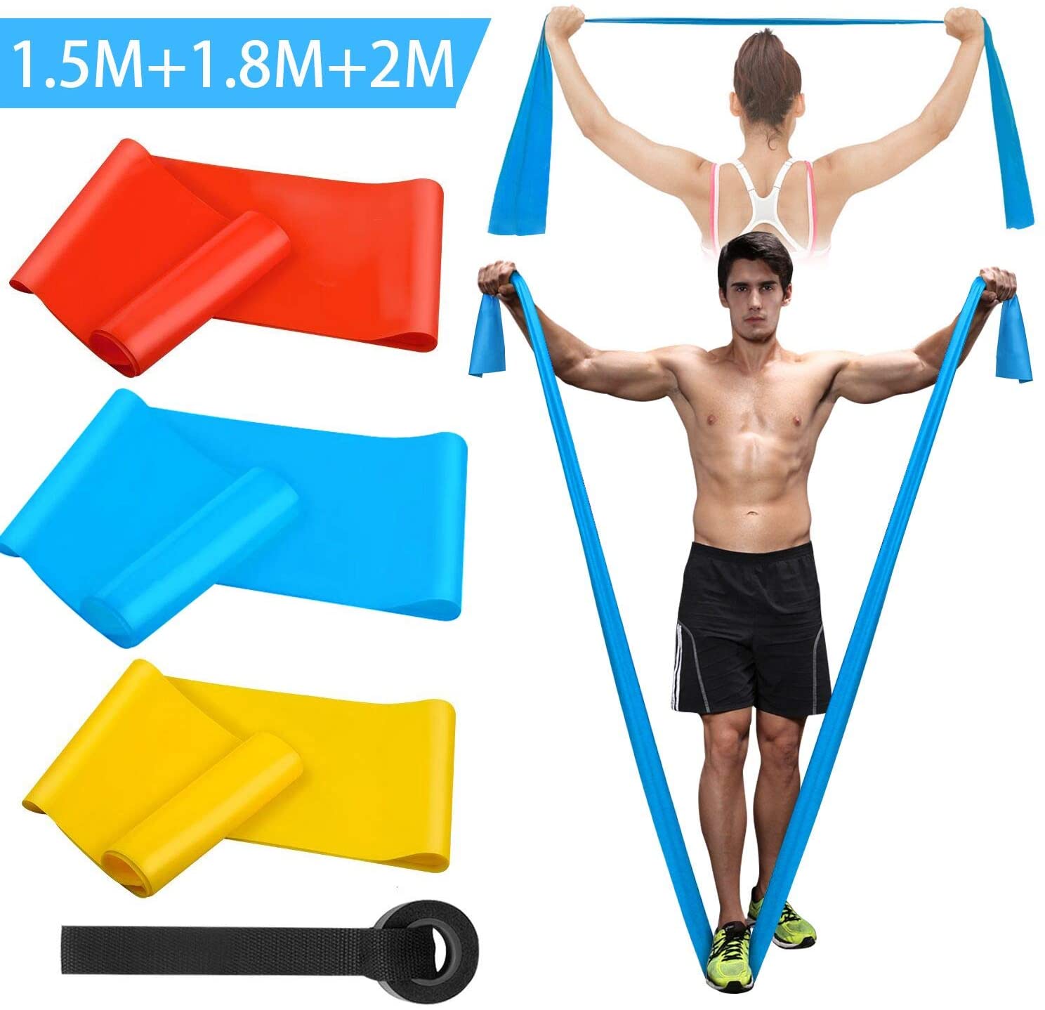 Sports Equipment Pictures - Bandas Elasticas Fitness, 3 Piezas 1.5M/1.8M/2.0M