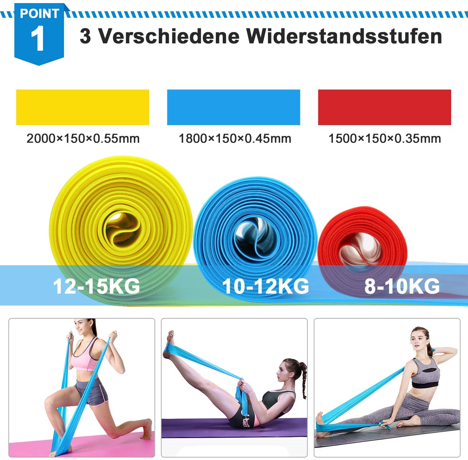Bandas Elasticas Fitness, 3 Pi - Sports Equipment Pictures reseña y precio