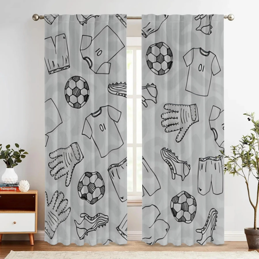 2 Cortinas con Estampado Digit - Sports Equipment In French reseña y precio