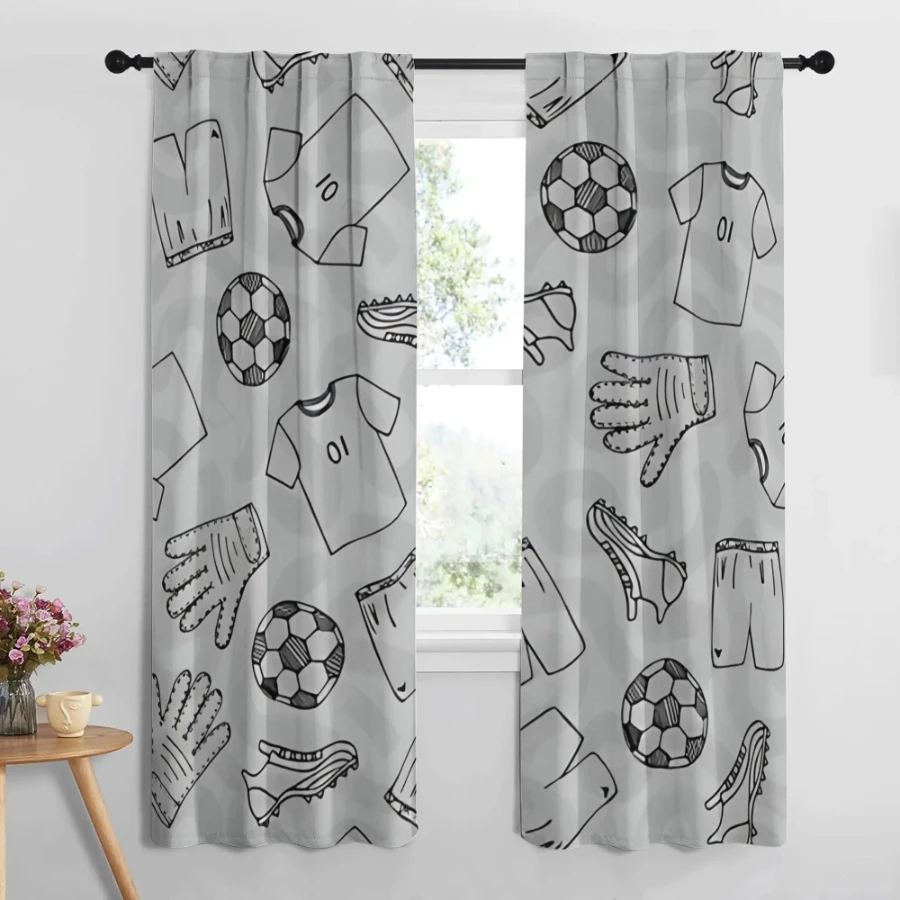 2 Cortinas con Estampado Digit - Sports Equipment In French reseña y precio