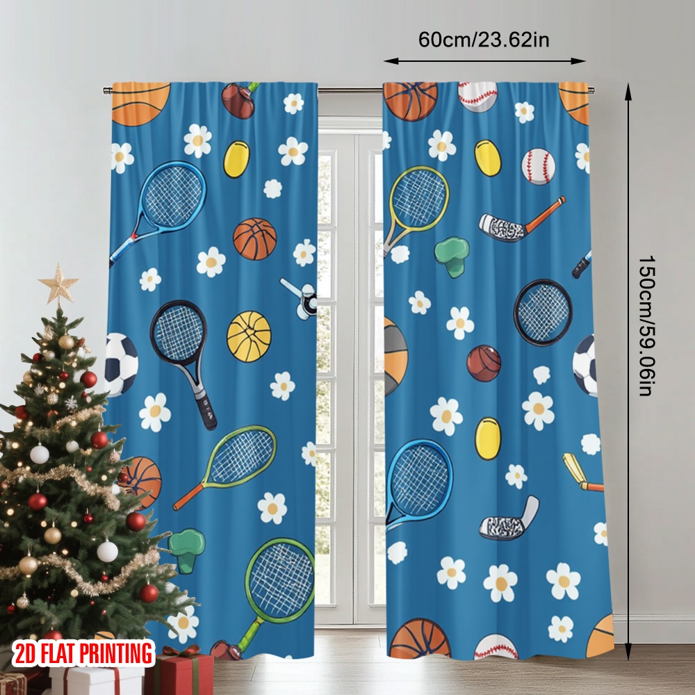 2 uds cortinas de impresión pl - Sports Equipment In French reseña y precio